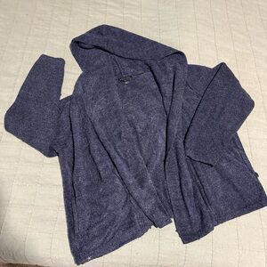 Barefoot Dreams Cozy Open-Front Hooded Women's Sweater - Navy